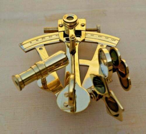 Vintage Nautical Sextant Ship Instrument Astrolabe Marine Brass Sextant 4"Gift - Picture 1 of 10