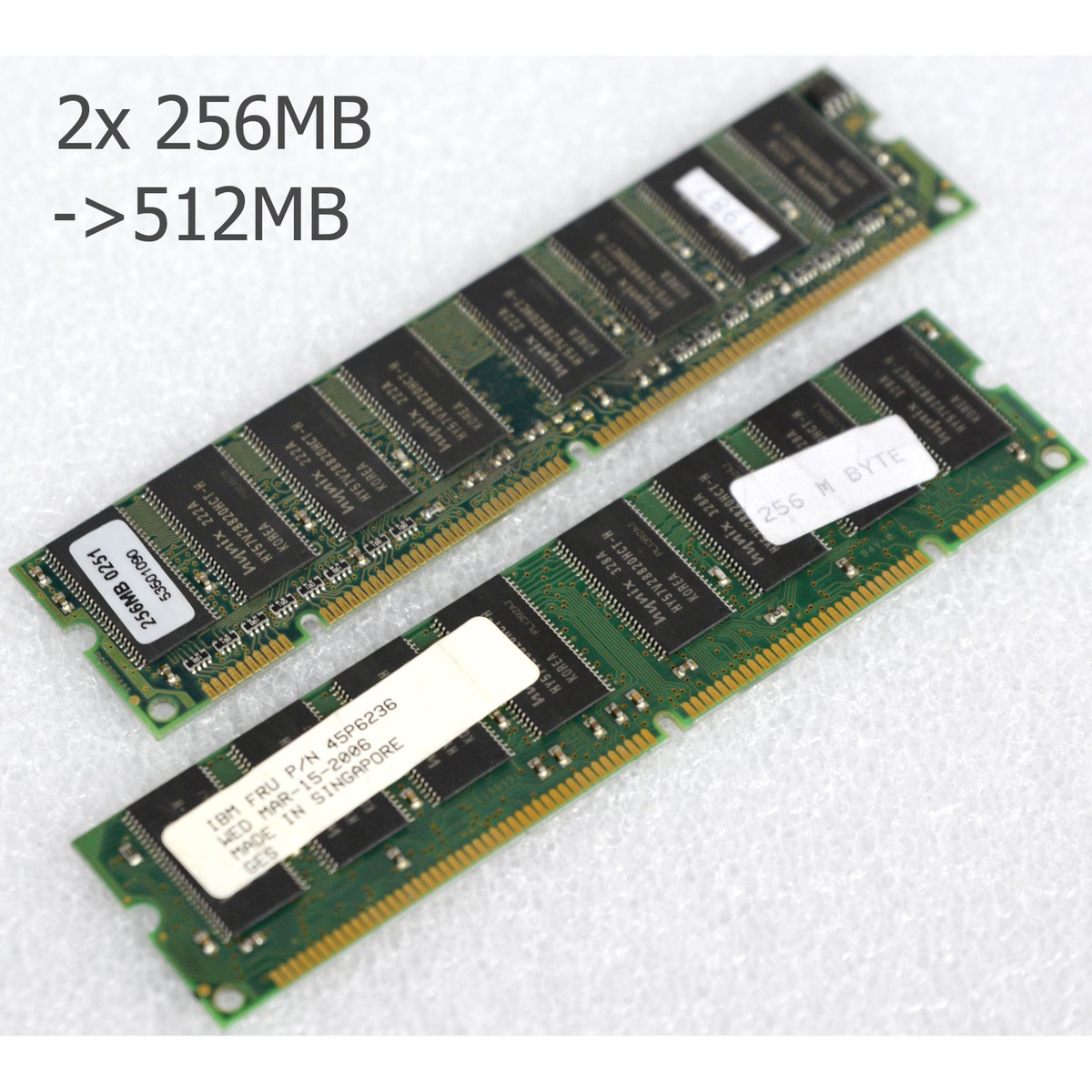 メモリー BUFFALO AN133-A512M 512MB SDRAM 2x 256MB -> 512MB VINTAGE SD-RAM HYNIX 53501090 45P6236 IBM SDRAM