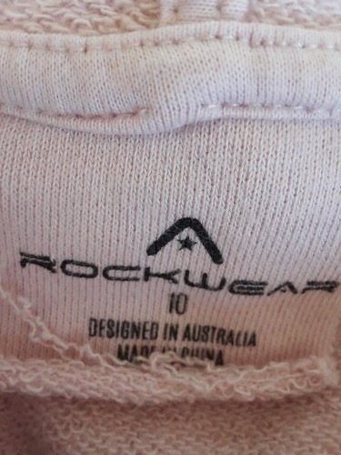 Rockwear Sleeveless Vest Hoodie Womens Size 10 Activewear Pink Front Pocket - Picture 12 of 14