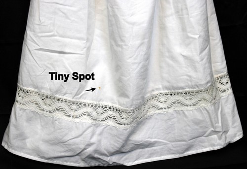 Bella Luna Strasburg White Linen Dress sz 5 Cotton Lace Straps Summer Satin Trim - Picture 9 of 10