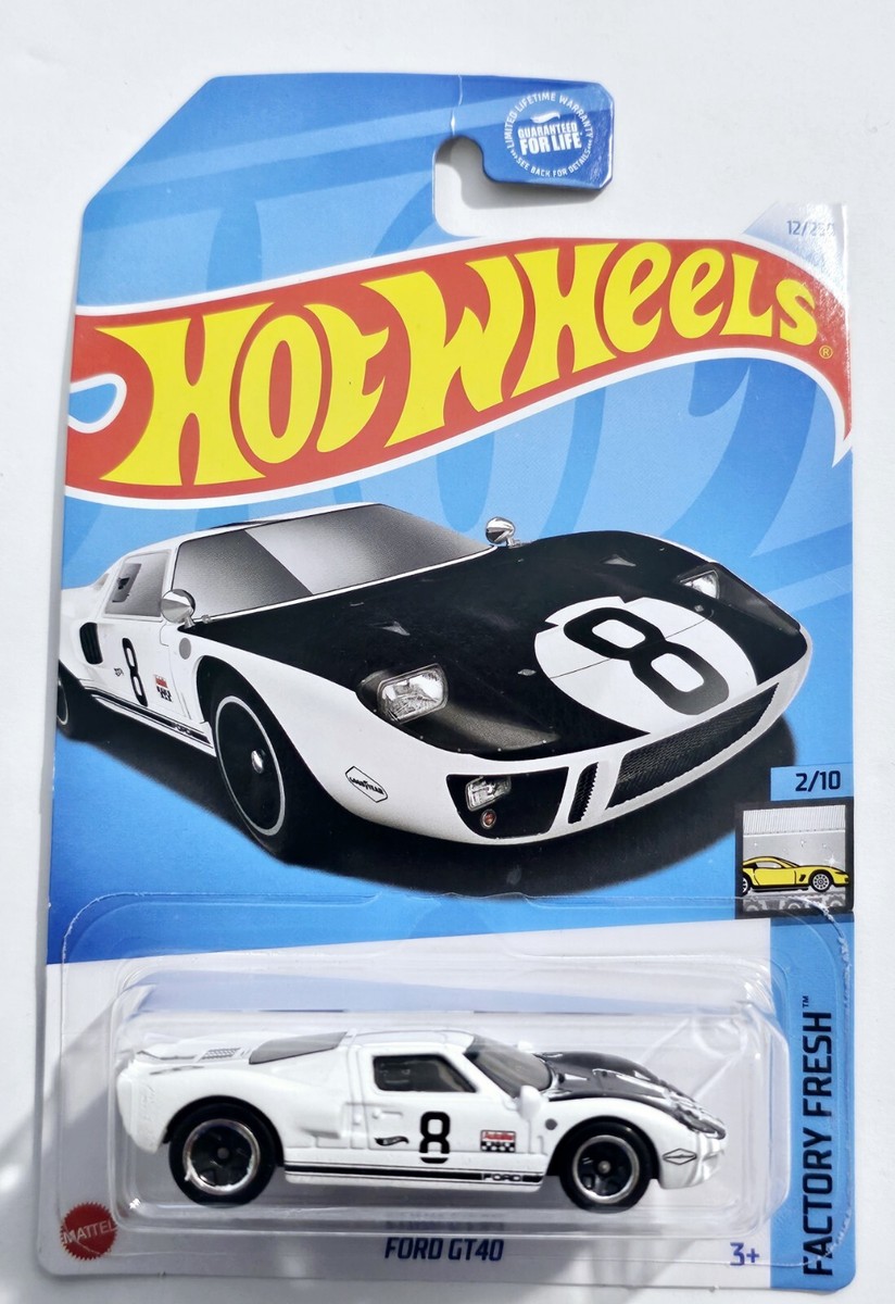 Hot Wheels - Ford GT40 FACTORY FRESH 2/10 8 Ball White And