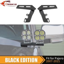 Black Hood Hinges Light Bracket Ditch Holder Mount For Mitsubishi Montero 07-21