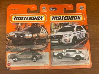 MATCHBOX LOT 2016 NYPD FORD INTERCEPTOR UTILITY AND 1980 AMC EAGLE NEW
