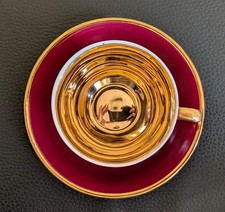 1928-1945 Plankenhammer Sammeltasse Mokka Gold Rot Lila Bavaria Mocca Tasse Art