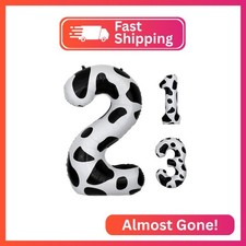 40 Inch Cow Print Number 2 Balloons, Birthday Party Aluminum Foil Balloon, Cow F