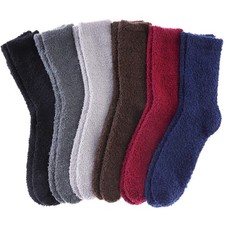 Mens Fuzzy Slipper Socks Super Soft Cozy Fluffy Winter Warm Sleeping Socks