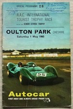 OULTON PARK 1 May 1965 RAC INTERNATIONAL TOURIST TROPHY RACE Official Programme