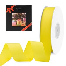 Solid Yellow Grosgrain Ribbon 1 Inch x 50 Yards Gift Package Wrap Craft