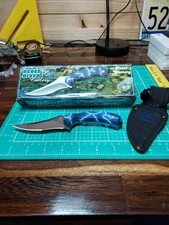 7" OCOEE RIVER SKINNER KNIFE ABS HANDLE WITH BLUE CAMO COATING by FROST CUTLERY
