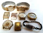 9 Vintage 1920's - 1960's Men's / Lady's Bulova Watches 4 Parts or Repair As-Is