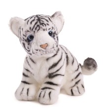 Hansa White Tiger Cub Plush Toy Realistic Stuffed Animal Handmade