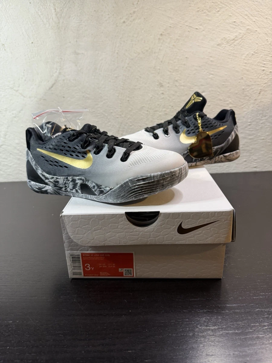 Nike Kobe 9 EM Low 'Mambacita' (GS Size 3Y) FV3607-002 Black/White
