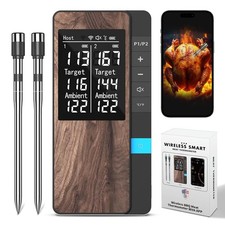 Termometro inalambrico para carne con 2 sonda...
