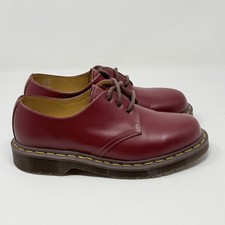Dr. Martens 1461 Oxford Shoes Womens 9 Mens 8 Red Quilon Leather 3 Eye England