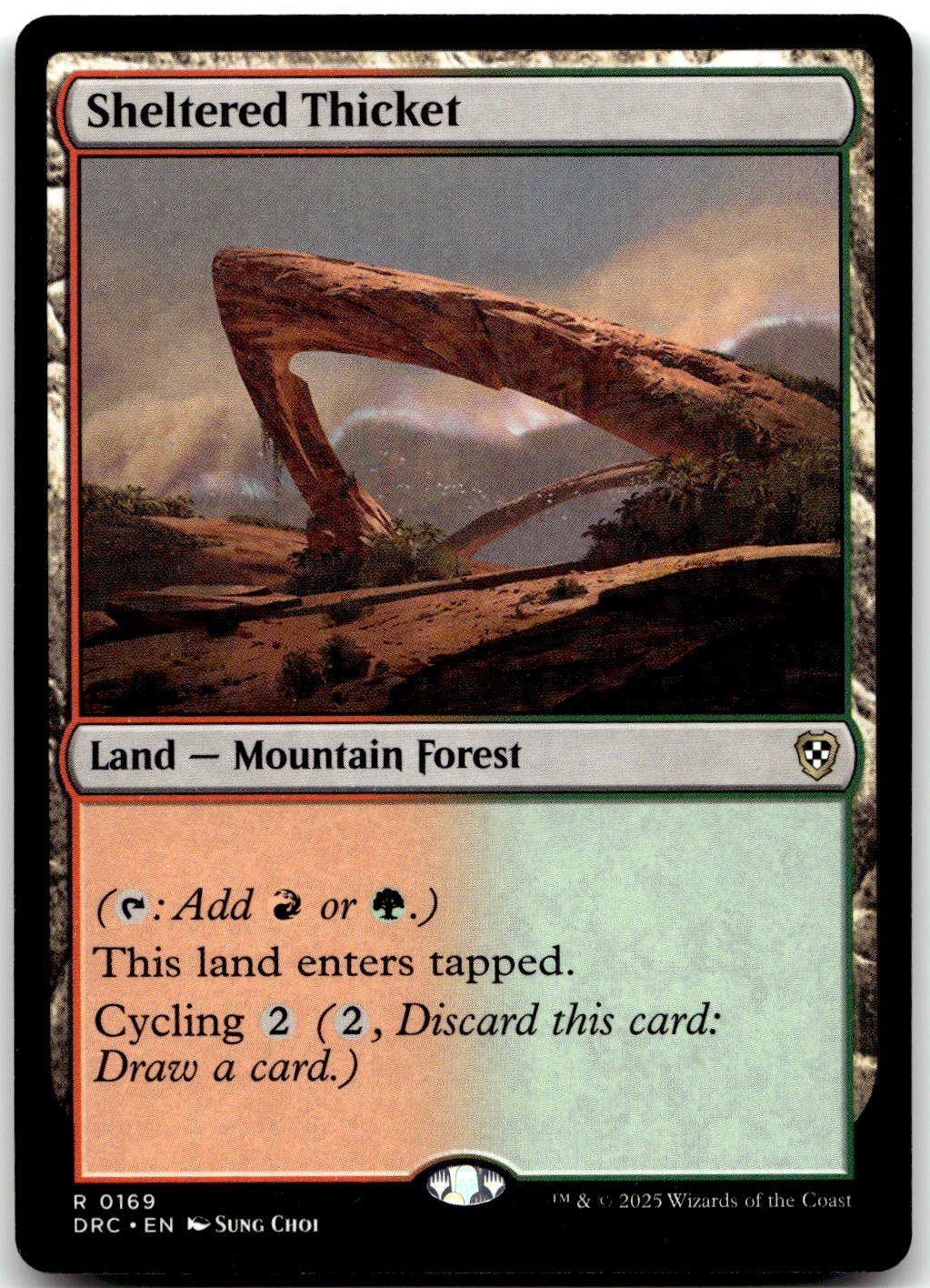 Sheltered Thicket 169 Rare Commander: Aetherdrift Magic: The Gathering Near Mint