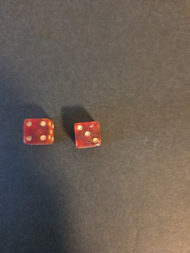 Vintage Bakelite Cherry Red Dice Large 1 1/2” Dice 62 Grams Each