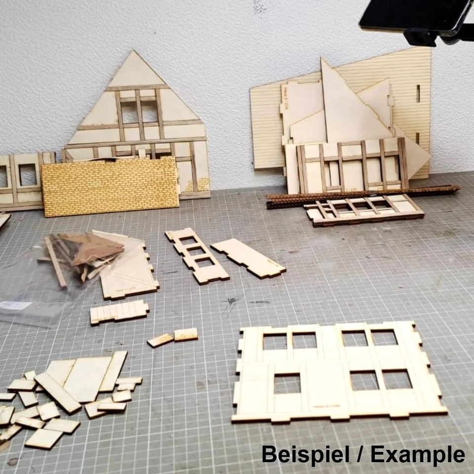 Bauernhaus WW2 in 1:35 - Laser Cut Gebäude Bausatz aus Holz zum selberbauen - Bild 4 von 4