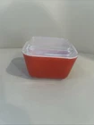 Vintage Pyrex 501 Red Glass Refrigerator Dish Container with Lid
