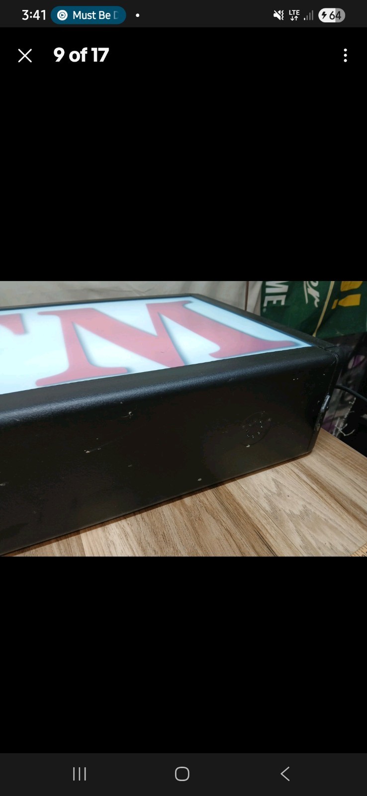 Vintage Light up atm sign double sided 30x16x6 WORKS White And Red Bright