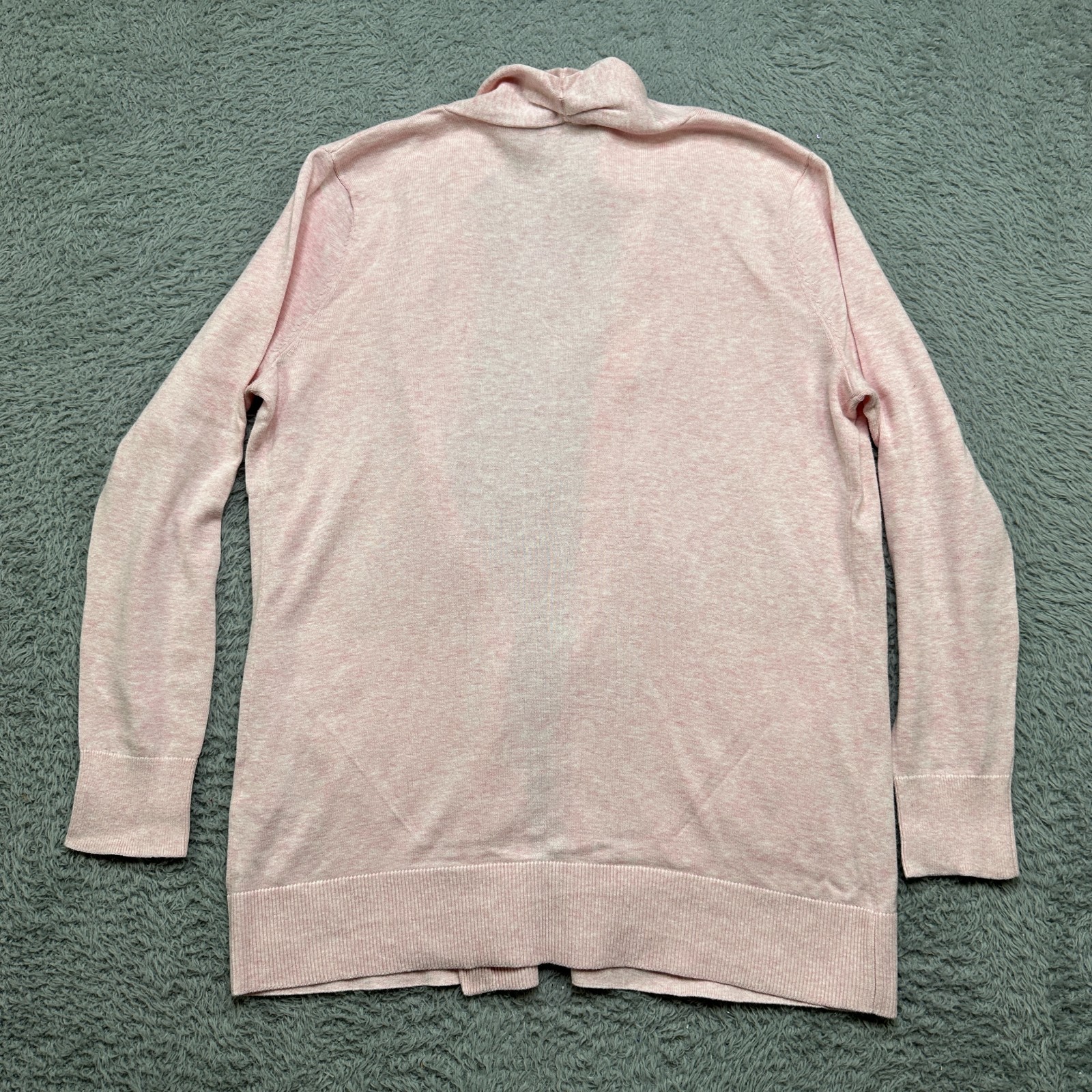 Lands End Cardigan Womens M Pink Ombre Open Front Sweater image 2