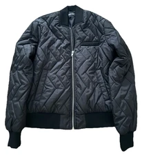 Members Only Quilted Bomber Moto Jacket Wine & Gold Vintage Style Sz Medium