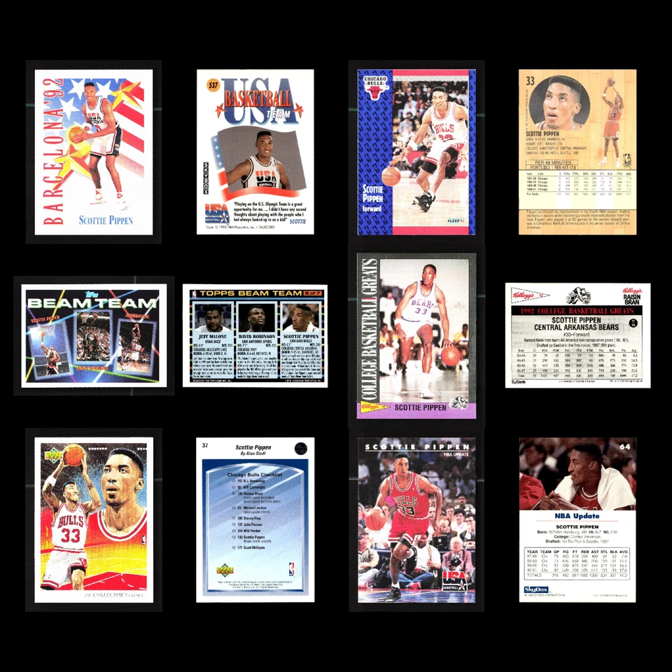 Lote de 50 insertos de tarjetas de baloncesto Scottie Pippen Skyonix Bulls Blazers Rockets Salón de la fama Foto 4 de 4
