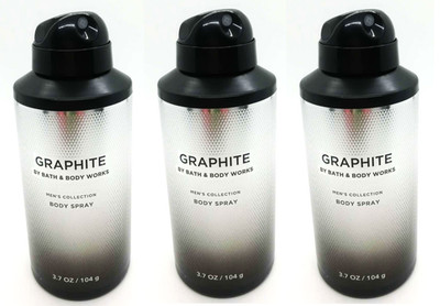 3-Pack Bath & Body Works Graphite Body Spray For Men Men's Collection 3.7 oz