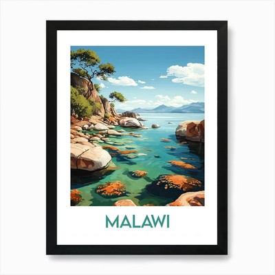 Affiche de voyage Malawi 1 Art Prin Framed Wall Art Poster Canvas Print Picture