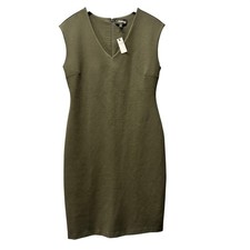 Banana Republic Dress Womens Medium Ponte Mallard Green Sheath Zip Up NEW