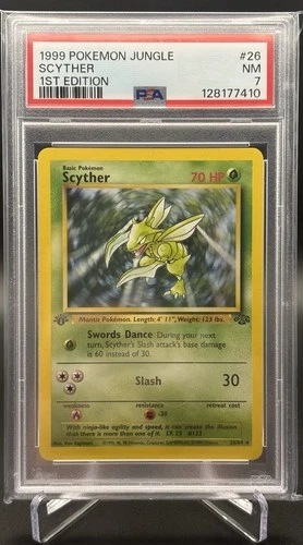 Scyther 26/64 Jungle 1st Edition PSA 7