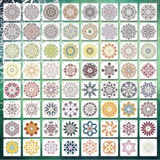 Mandala Stencils for Painting 64 PCS 4.7x4.7 inch Rangoli Stencils for Crafts