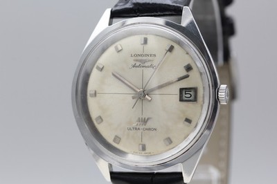 Vintage LONGINES Ultra-Chron 7951-2 Silver Dial Date Automatic 37mm Men's Watch