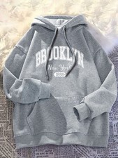 "Brooklyn" Printed Hoodie Casual Wear Men Pocket Sweatshirts Tops US  