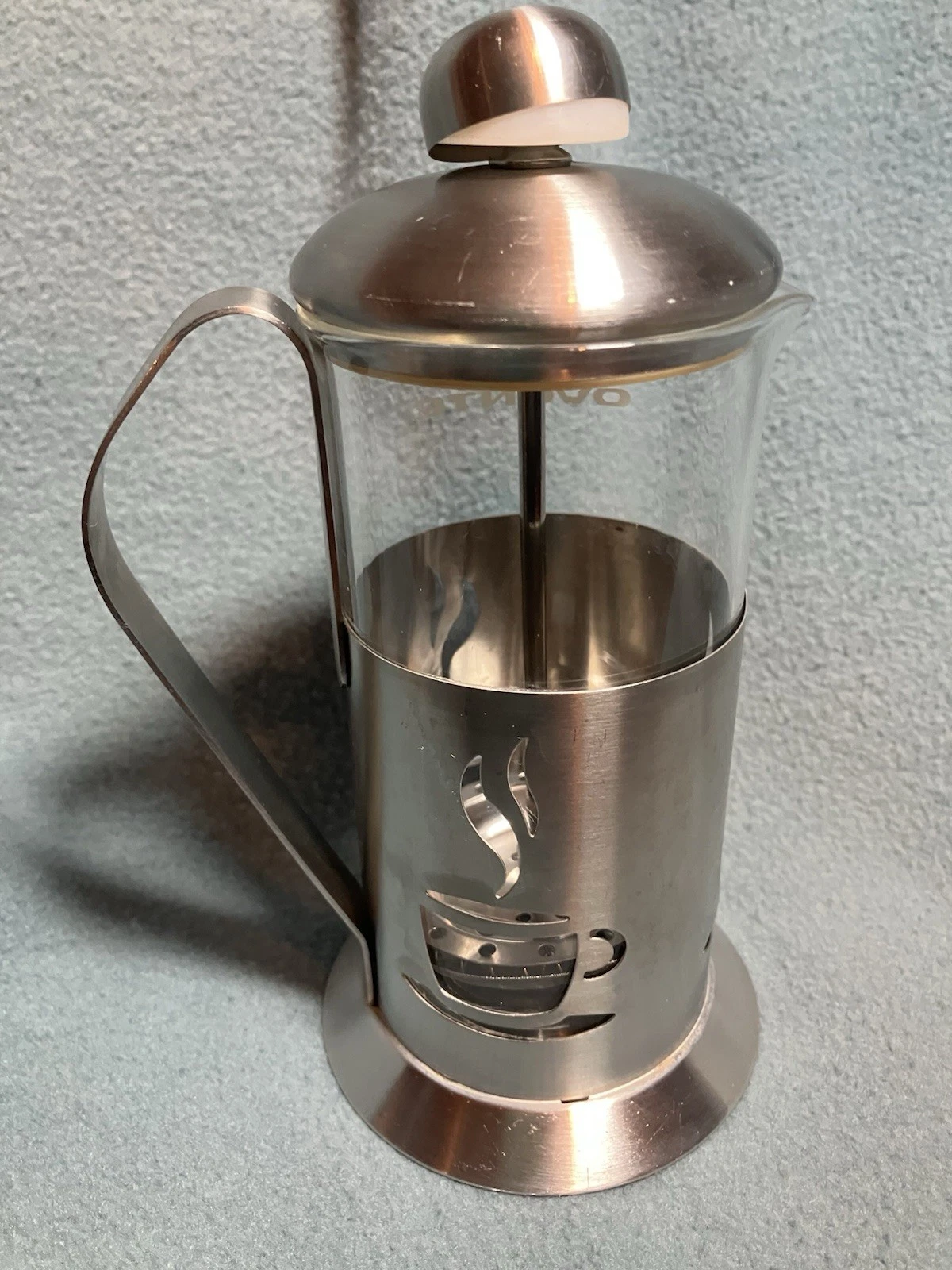 Ovente brushed stainless French Press 2 cup with removable glass