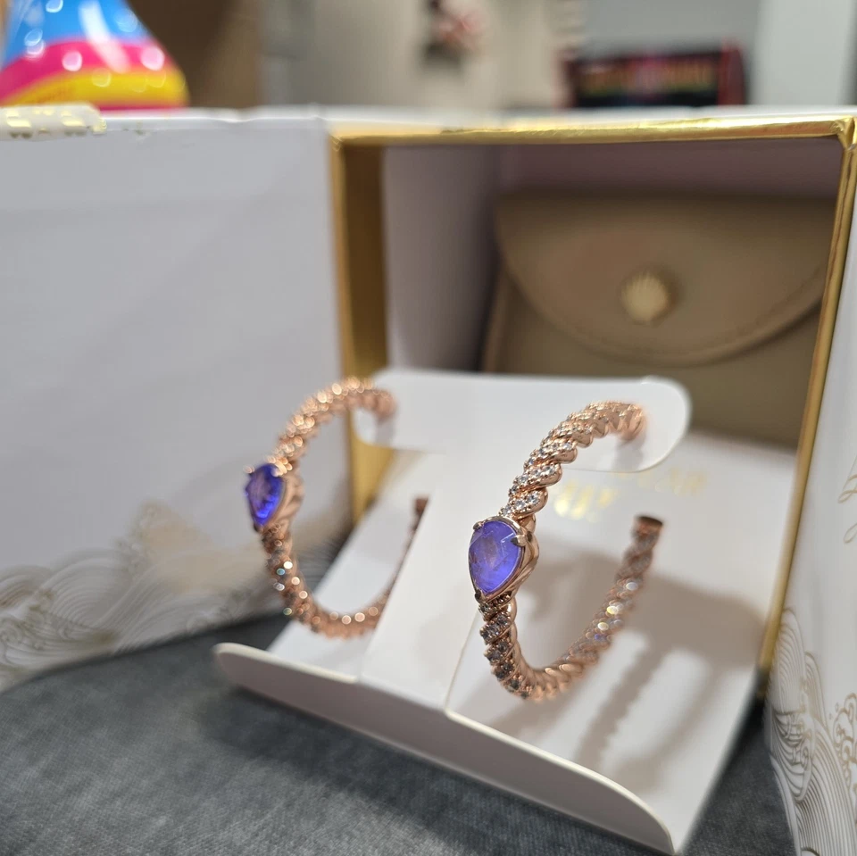 Bomb Party Resort Wear Earrings Perfect Pastel Moments ER16795 Blue On Gold - Image 3 of 4