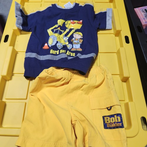 Vintage Bob The Builder Kids Shirt Size 3T Shirt And Short Set 2002 H21
