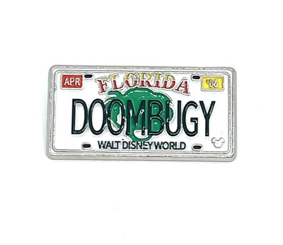 New WDW Disney Parks Doombugy Haunted Mansion License Plate Hidden Mickey Pin