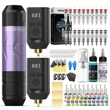 2PCS 1800mAh Batteries Wormhole Tattoo Wireless Tattoo Gun Kit Complete