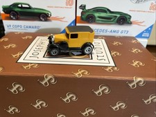 AFX '30 Ford Model A Coupe Slot Car, Yellow/ Black Roof w/ Early Style Chassis