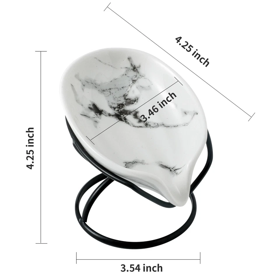 Jabonera de cerámica Dobbyby Leaf soporte de barra autodrenante ducha baño cocina Foto 2 de 4