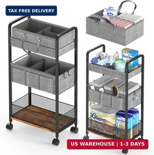 2In1 Baby Diaper Caddy  3-Tier Rolling Diaper Cart, Diaper Caddy Organizer Cart