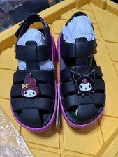 Crocs Strappy Sandals My Melody Kuromi Black Pink Women's Cartoon Summer Slip