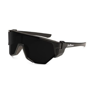 Million Vision Z87 Shield Sunglasses Black Frame & Lens Tinted Designer for Men