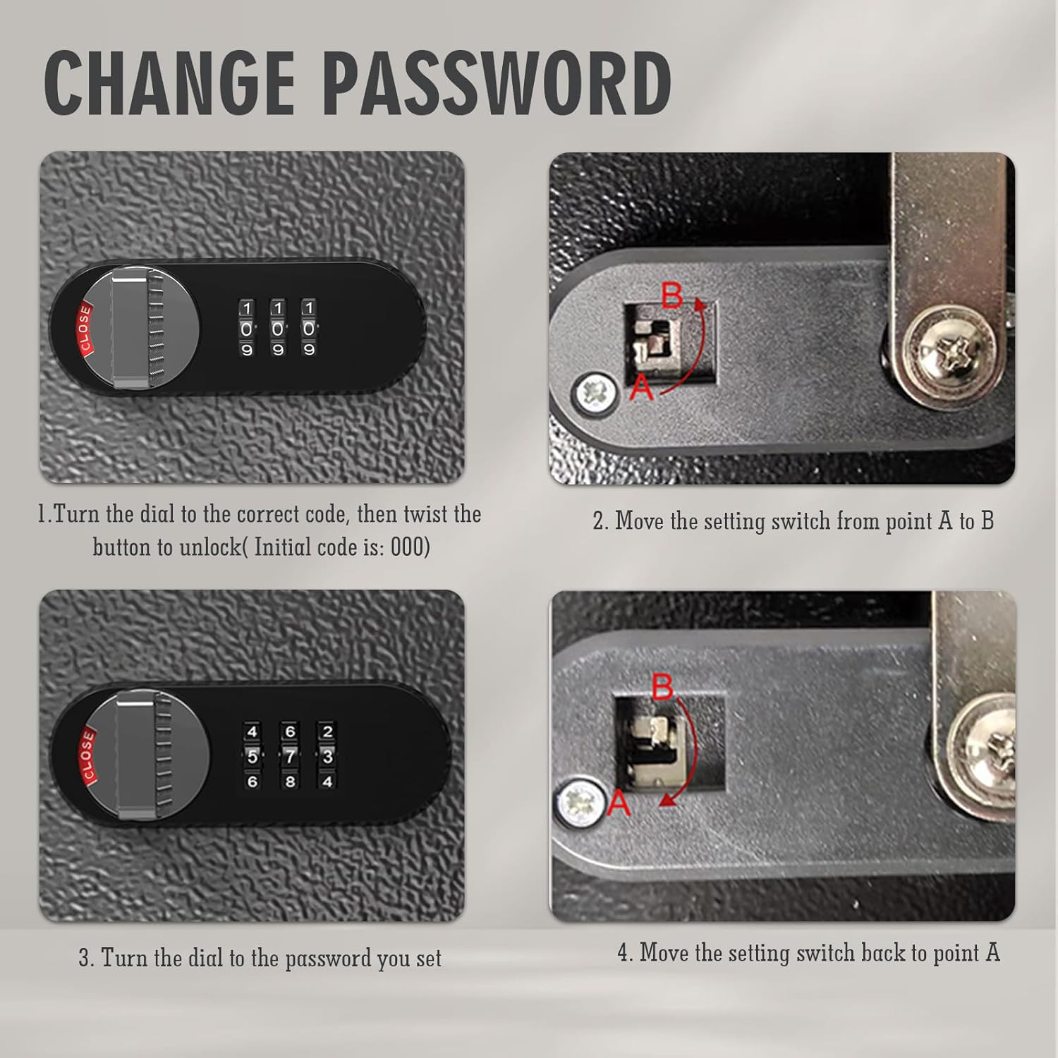 Key Lock Box Wall Mount, 16 Key Cabinet with Combination Lock & Key Tags, Digita