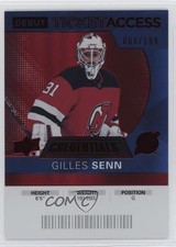 2021 Upper Deck Credentials 2020-21 Debut Ticket Access Red /199 Gilles Senn 0p6