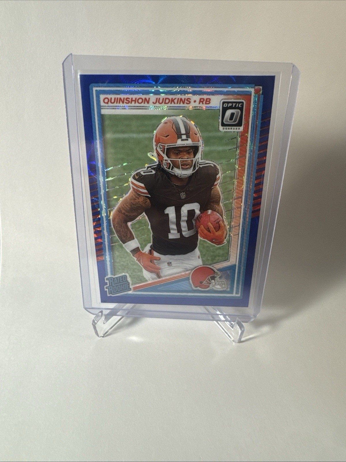 2025 Panini Donruss Optic Rated Rookie Quinshon Judkins #252 Purple Scope Prizm