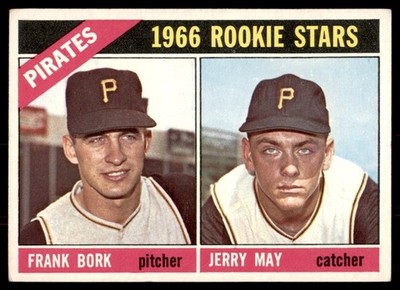 1966 Topps Pirates Rookies - Frank Bork/Jerry May RC #123 EX-EXMT