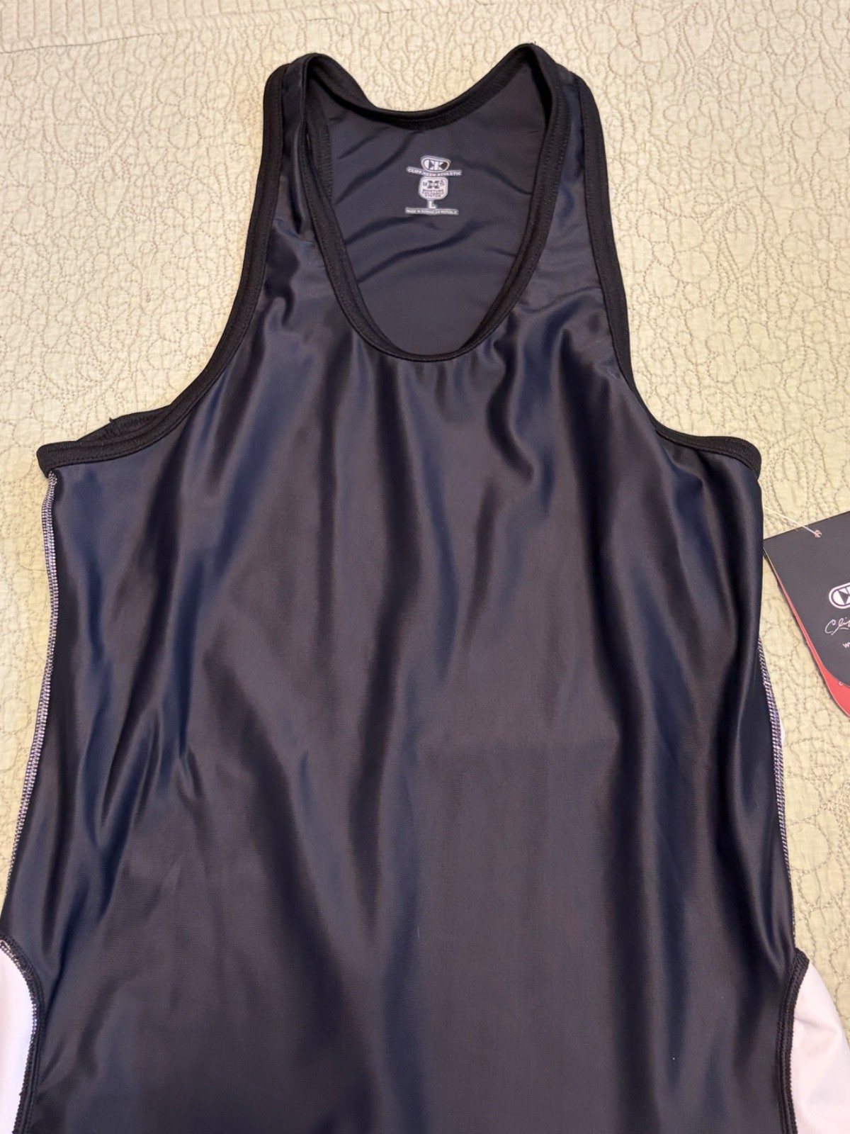 Cliff Keen Black White Wrestling Singlet Unitard Size Adult Large NWT