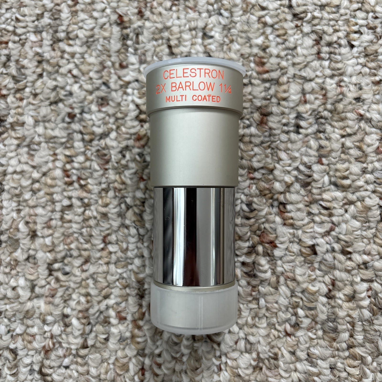 Vintage Celestron 1.25" 2X Barlow Lens Silver Top Pl&ouml;ssl Ey