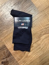 NWT Vintage 1990s Ralph Lauren Polo Sport Men's Navy Microfiber Solid Socks